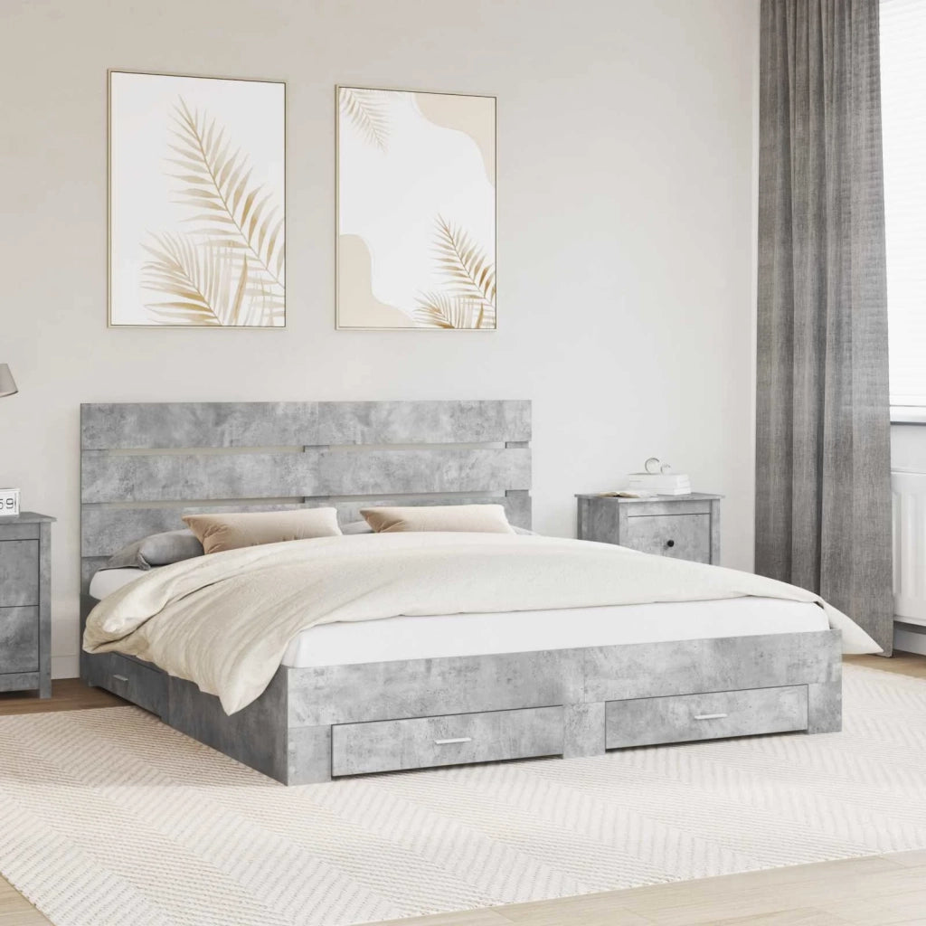 Struttura del letto con cassetto Grigio cemento 180 x 200 cm 3411946