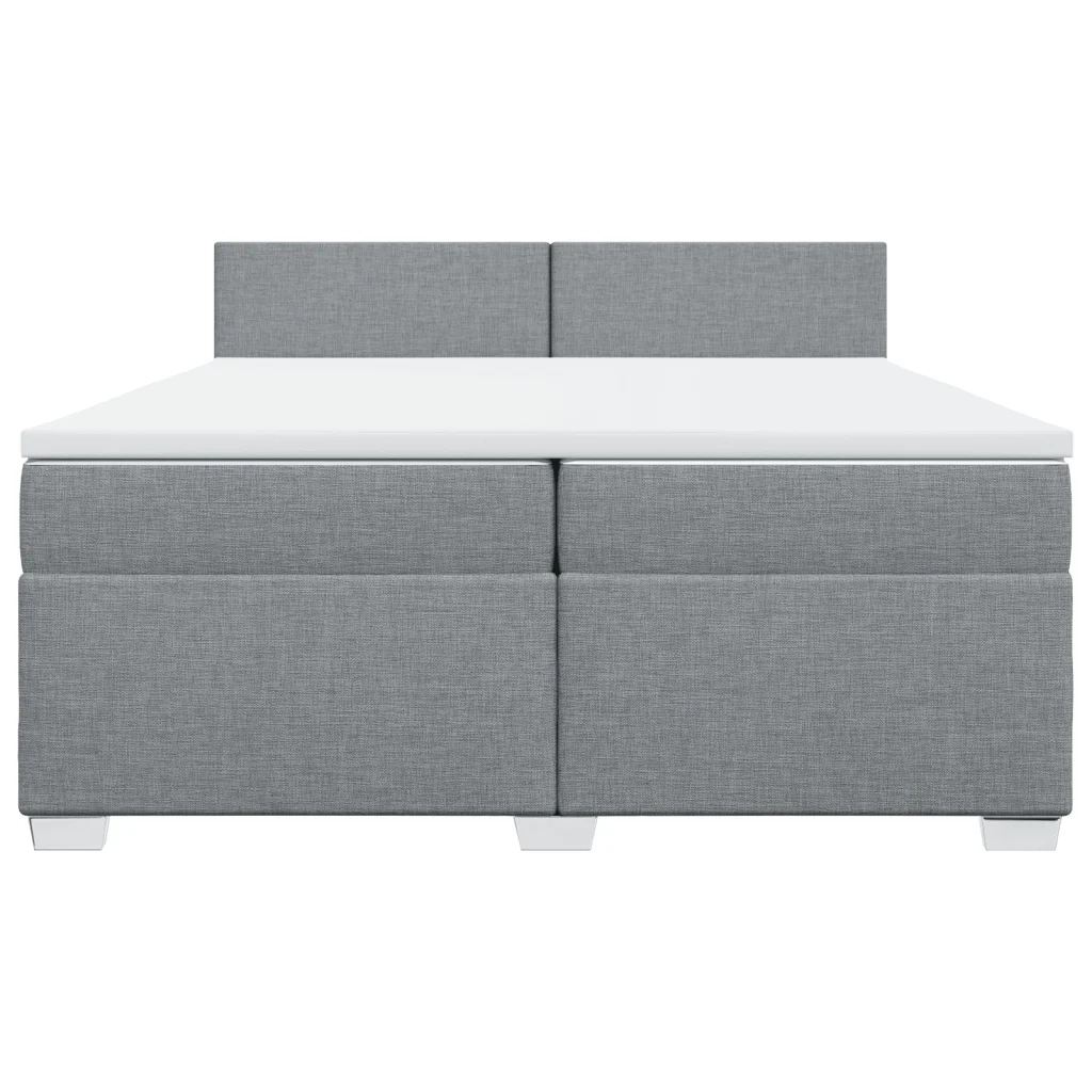 vidaXL Giroletto a Molle con Materasso Grigio Chiaro 200x200cm Tessuto