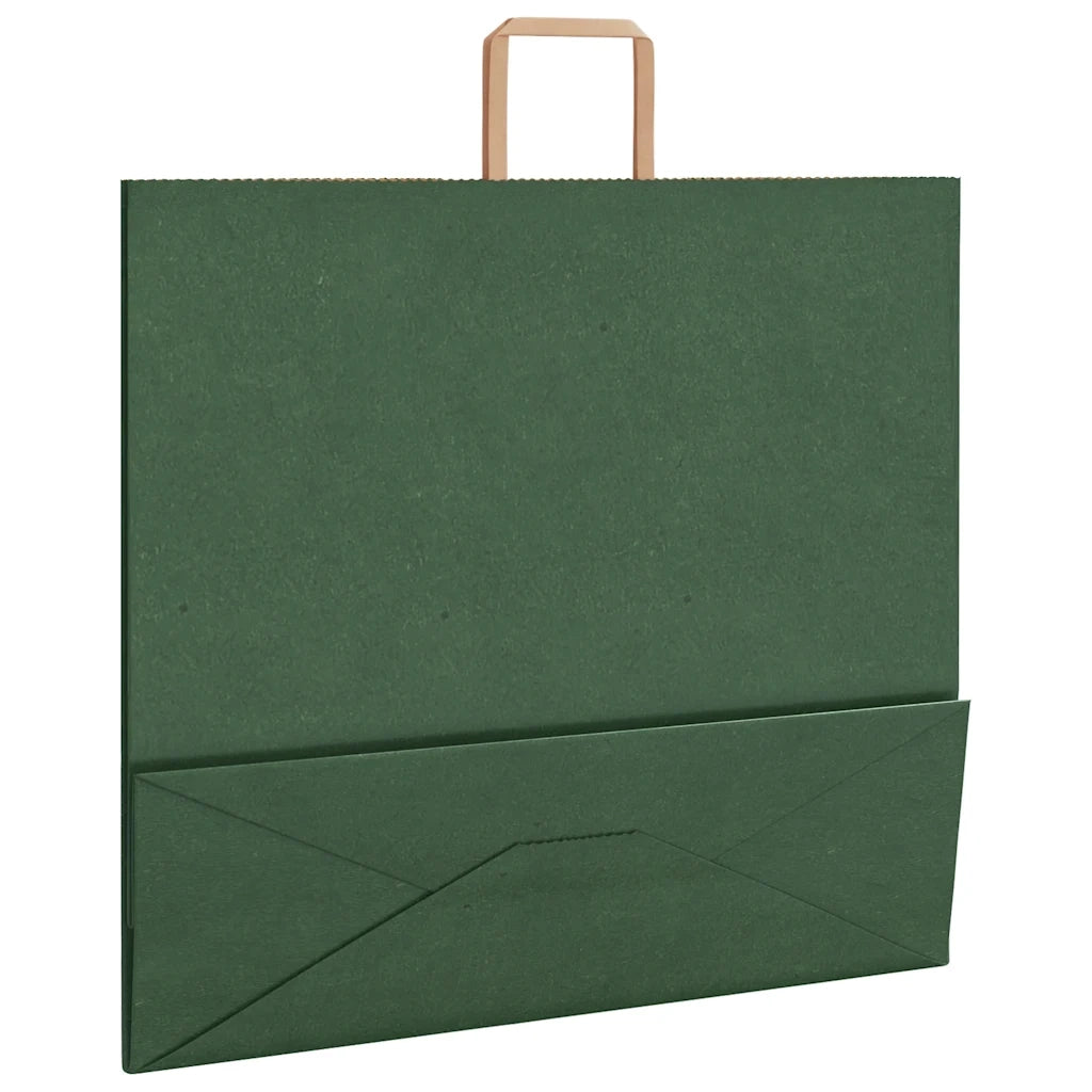 vidaXL Sacchetti di Carta 250 pz con Manici Verdi 54x15x49 cm