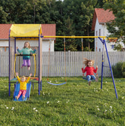 Area giochi da esterno per bambini 336x217x238 cm in ferro multicolore –