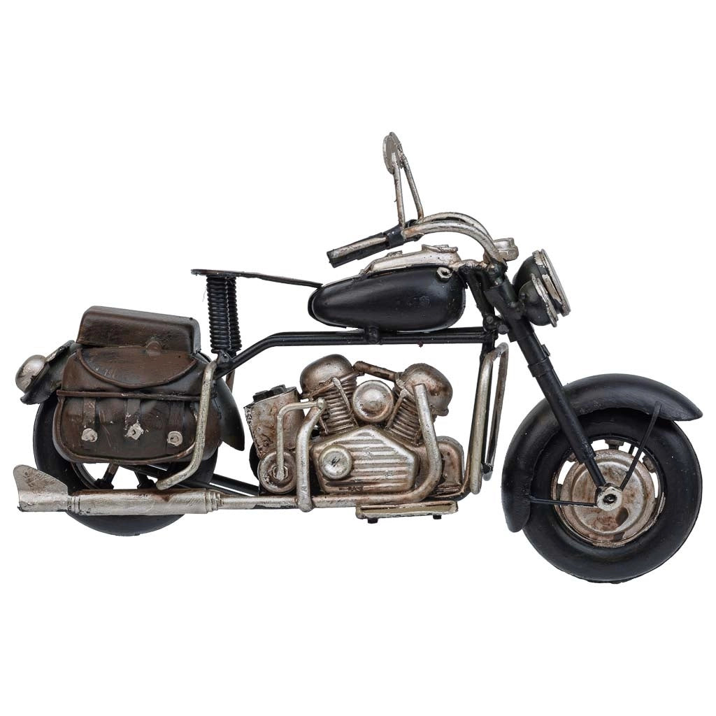 Moto in metallo nero 18,5x8x10,5h