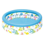 Trade Shop - Piscina A 3 Anelli Gonfiabile Rotonda 102x25cm Per Bambini +2 Anni Giardino 51008 -