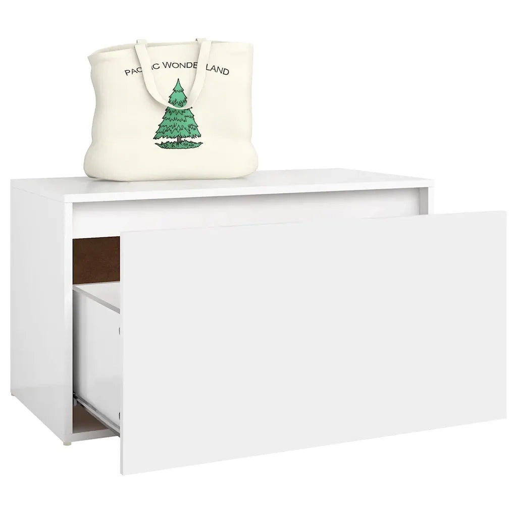 Panca da Ingresso 80x40x45 cm Bianca in Legno Multistrato 808666