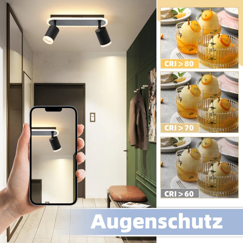 ZMH Faretto da soffitto bianchi 2 fiamme GU10 metallo luce calda per camera letto