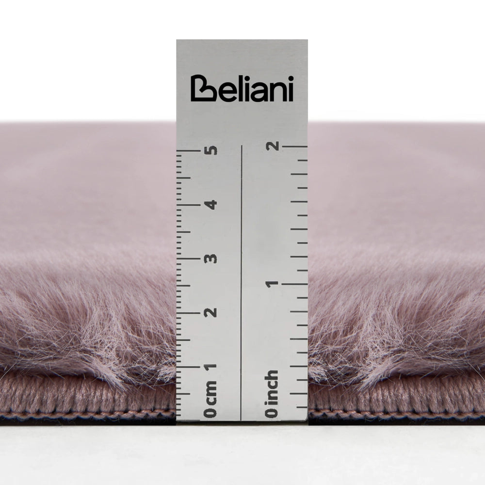 Tappeto Moderno Viola Chiaro in Ecopelliccia a Pelo Lungo 160x230cm per Soggiorno e Ingresso