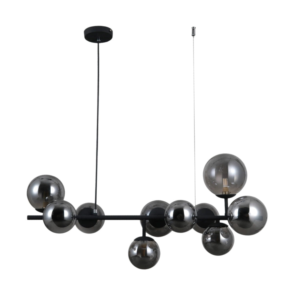 Lampadario Italux Frontera moderno nero satinato 10xG9