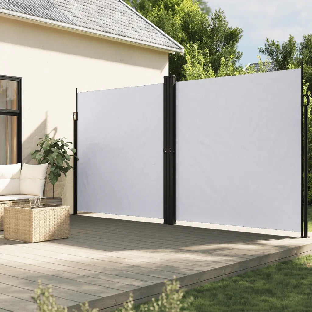 Tenda da Sole Laterale Retrattile Bianca 200x1000 cm 4004766