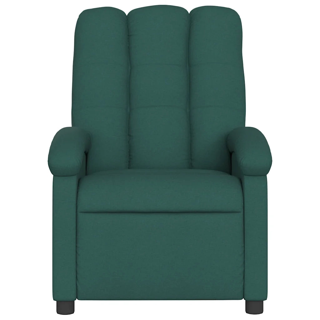 Divano Sedia-Poltrona Reclinabile in Tessuto Verde Scuro 832364