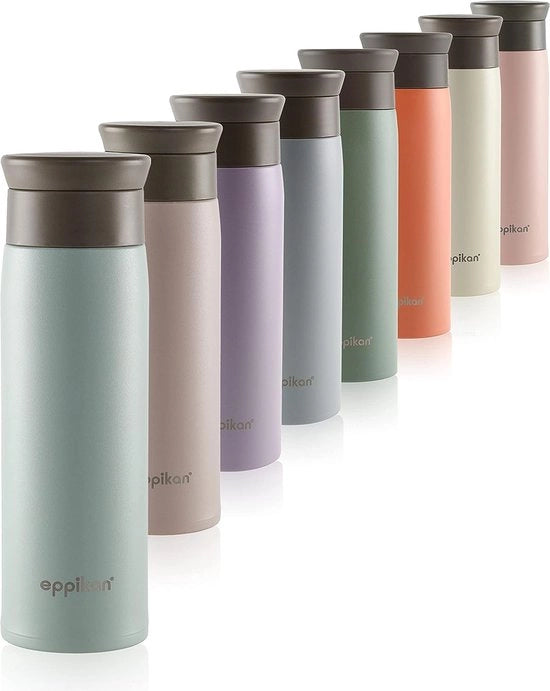 Bicchiere termoresistente in acciaio inossidabile, bicchiere isolante, bicchiere da caffè da viaggio, 350 ml, 500 ml bicchiere da viaggio, bicchiere da auto, impermeabile, con apertura di consumo igienica a 360 gradi (verde matte, 500 ml)