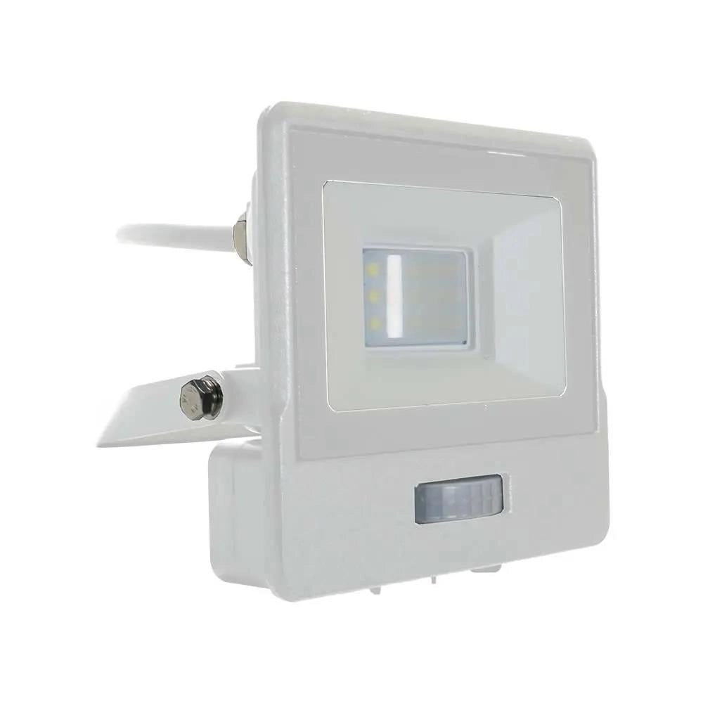 Faro LED V-TAC VT-118S 10W 6400K con sensore IP65 bianco