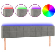 Testiera | Testata a LED Grigio Chiaro 163x16x78/88 cm in Velluto
