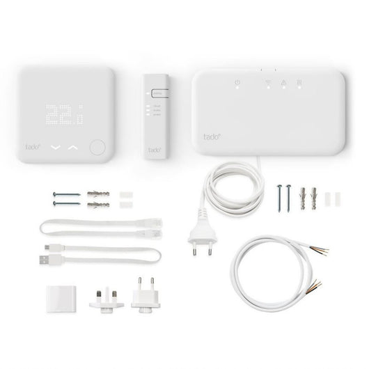 TADO¬∞ termostato kit di base V3+, Termostato Intelligente Wireless, Compatibile con Alexa e Google Assistant, Bianco