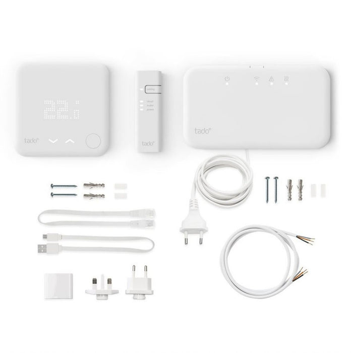 TADO¬∞ termostato kit di base V3+, Termostato Intelligente Wireless, Compatibile con Alexa e Google Assistant, Bianco