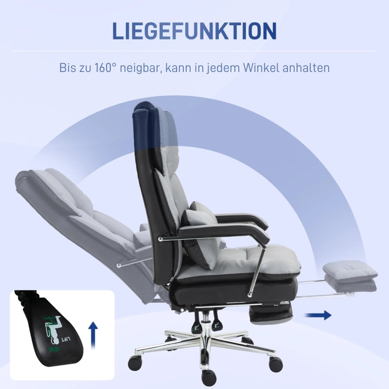Sedia da ufficio ergonomica, regolabile, 63x71x123-129 cm, grigio chiaro/nero