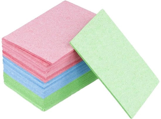 Set di spugne per la pulizia 24 pezzi - Spugne per la cucina - Composte da cellulosa naturale - Materiale ecocompatibile - Dimensioni 9,6 x 6,2 cm - Spugne per l'acqua