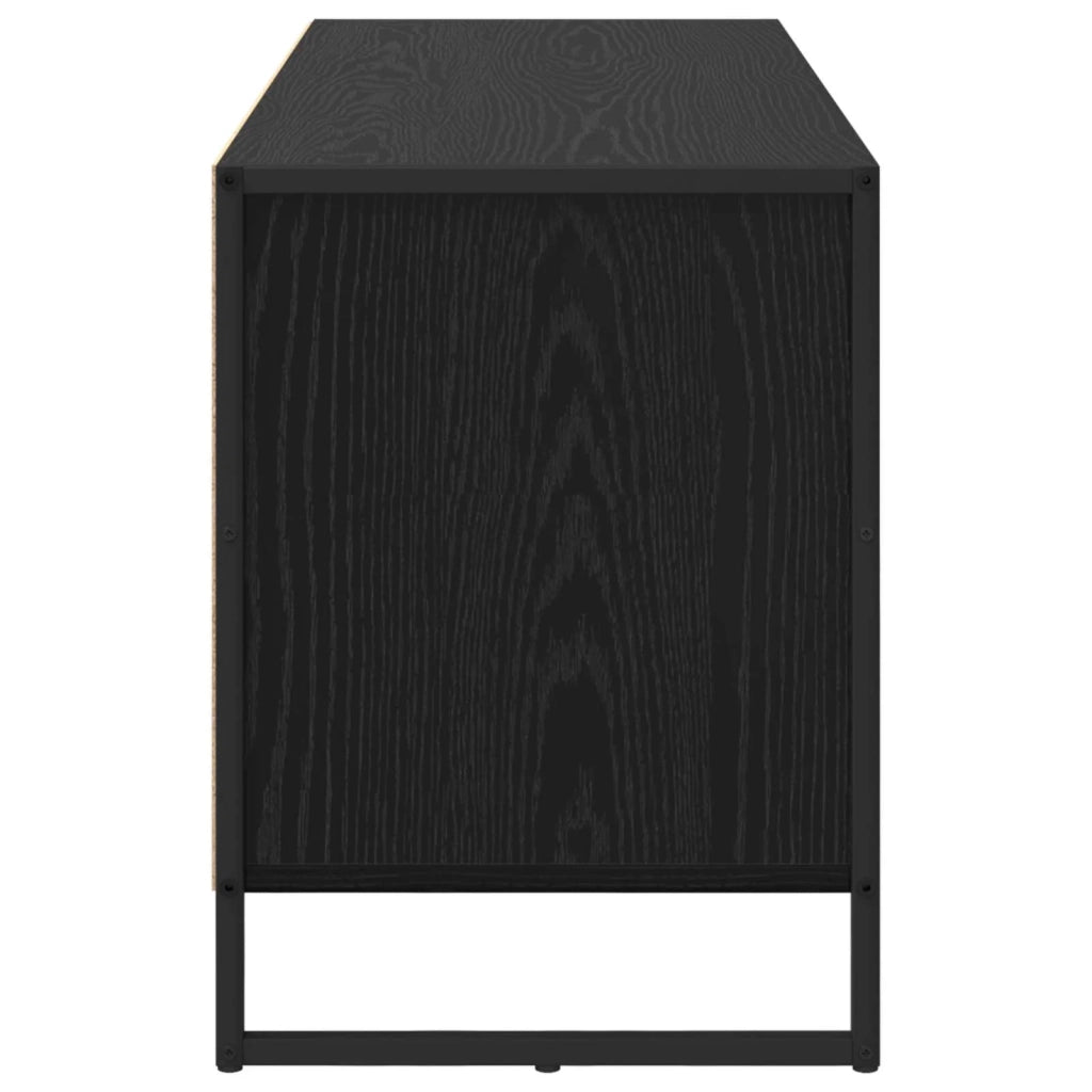 Mobile porta TV industriale con ampio vano contenitore 100 x 36 x 49,5 cm in legno composito nero 02_0054565