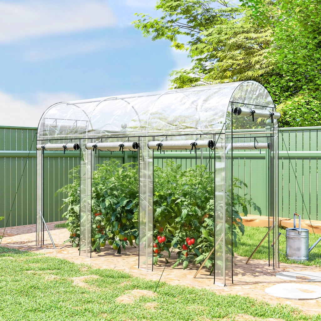 Serra Tunnel da Giardino ¨C Xylo ¨C Acciaio Galvanizzato, 8 Porte, 295x100x197cm