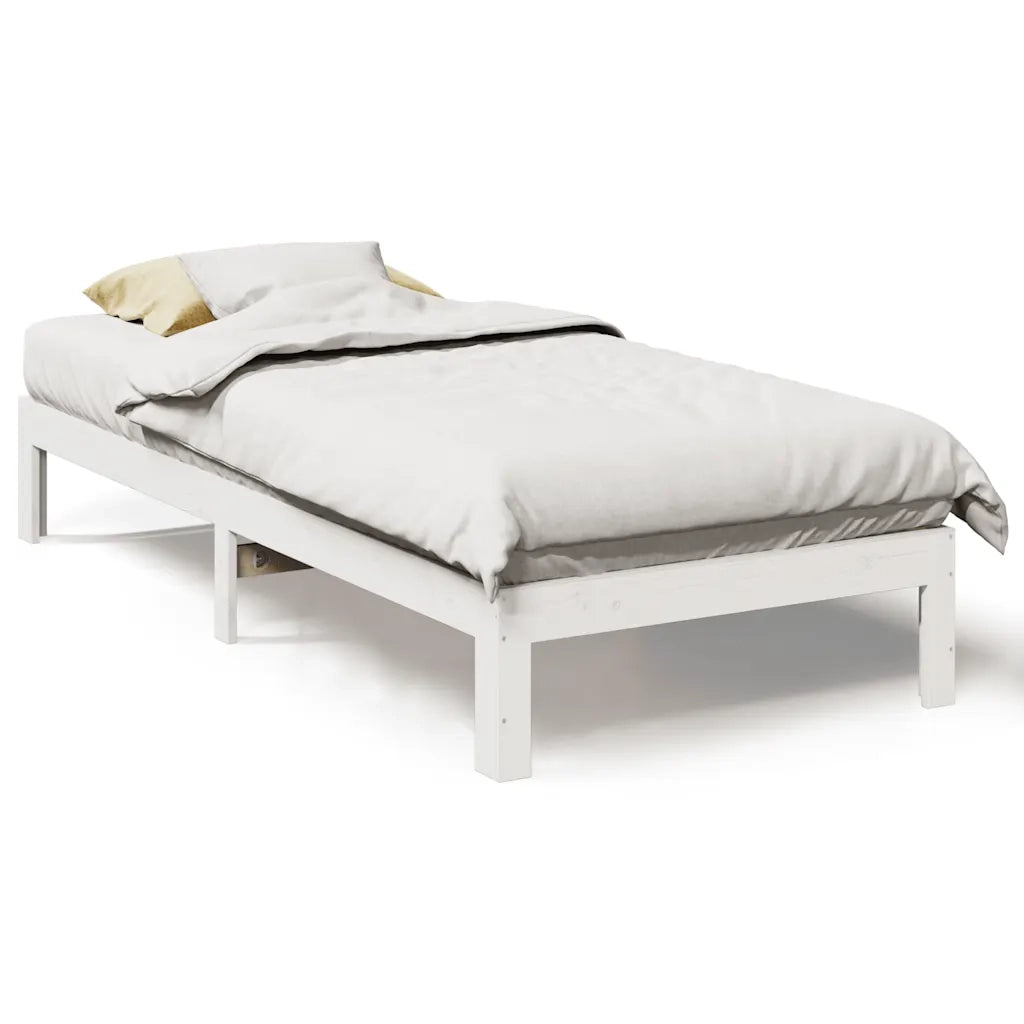 Giroletto senza Materasso Bianco 80x200 cm Legno Massello Pino 859215