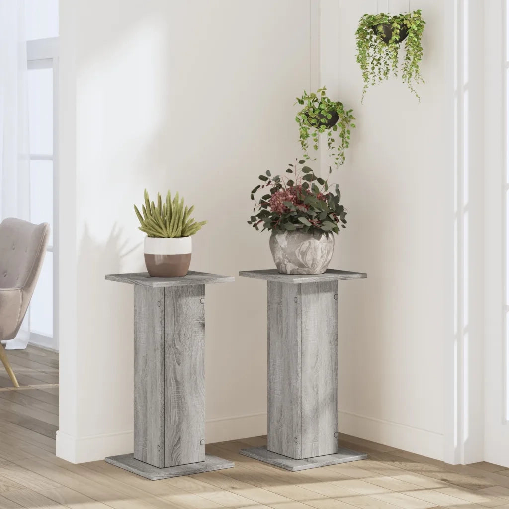Supporti per piante | Sostegno per piante 2 pz Grigio Sonoma 30x30x60cm in Truciolato