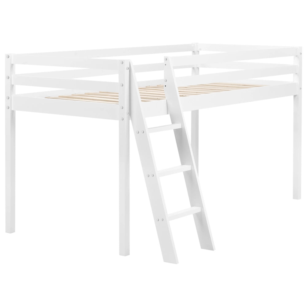 Letto per bambini in legno di pino bianco UE 90 x 200 cm con rete a doghe per bambini.