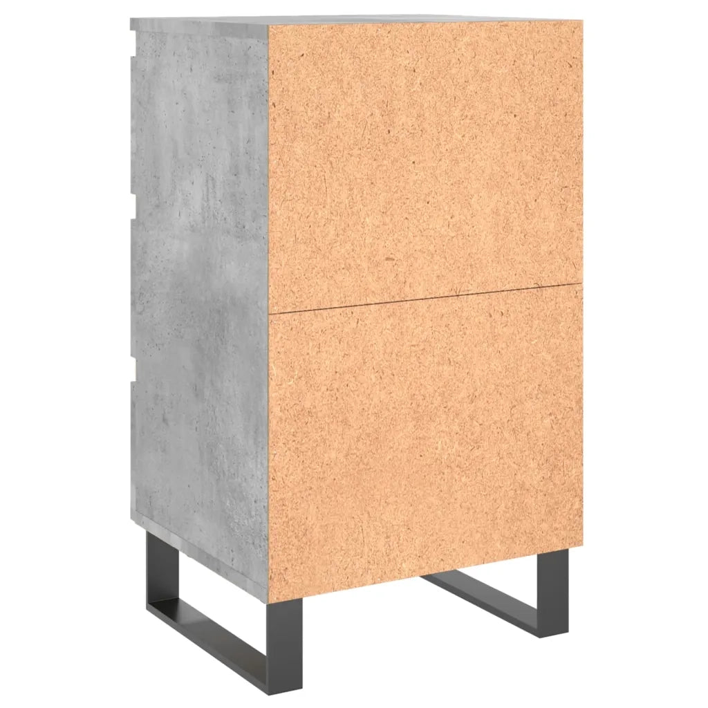 Comodini 2 pz Grigio Cemento 40x35x69 cm in Legno Multistrato 826949