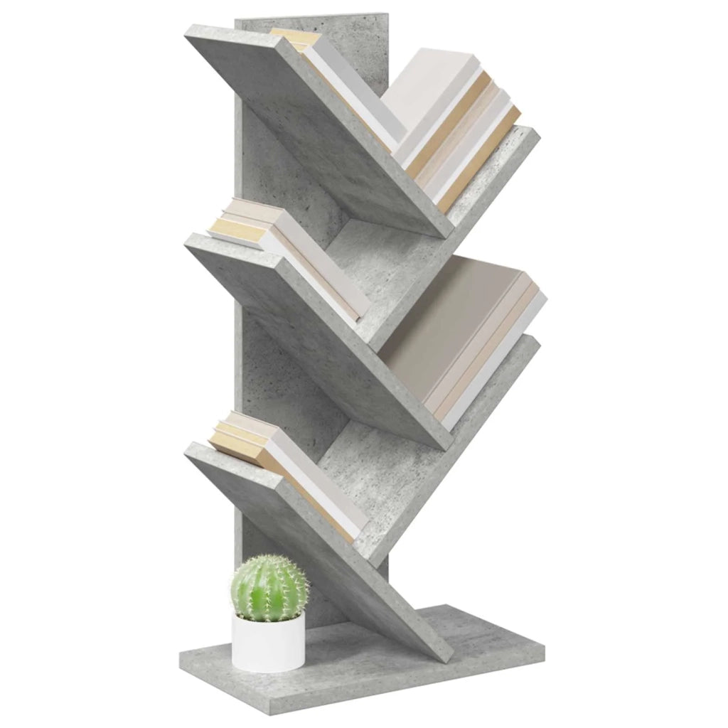 Libreria ad Albero 4 Ripiani 30 x 18 x 60 cm Grigio Cemento 8012367
