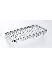 CYTRO Portasapone rettangolare a griglia in ottone cromato 30x 13x 2 cm