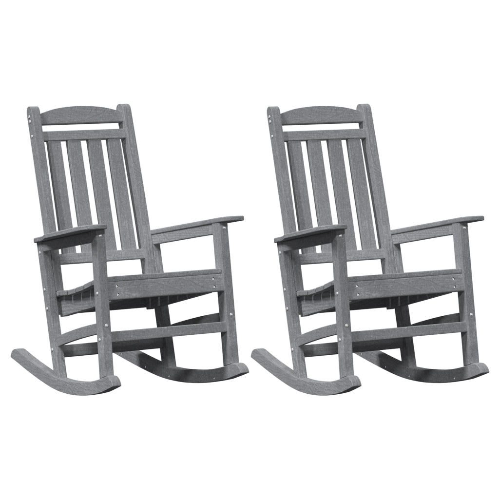 Sedie a Dondolo da Giardino  2 pcs Grigio Chiaro 70x92x107.5 cm HDPE