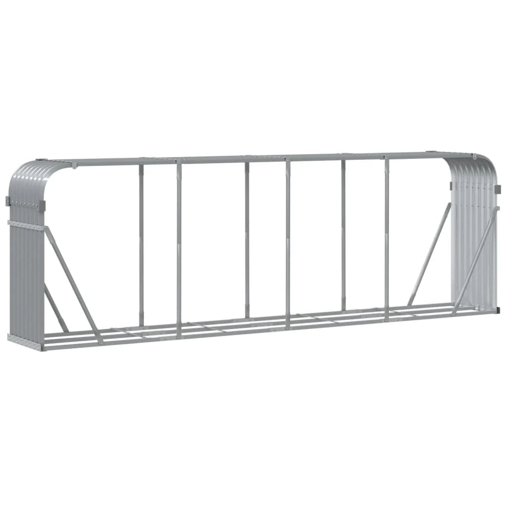 Portalegna chiaro 300 x 45 x 100 cm acciaio zincato grigio 02_0043815