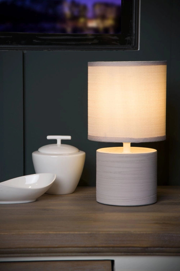Lampada da tavolo Lucide Greasby crema E14 40W 26cm