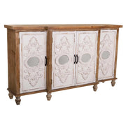Credenza in legno intagliato marrone 154x35x87h