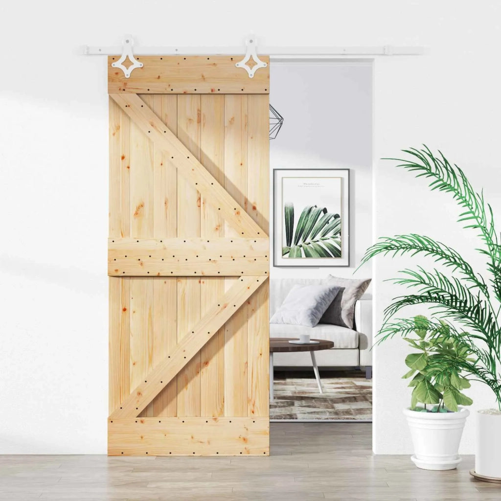 Porta scorrevole Naturale e Bianco 85 x 210 cm
