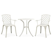 Set da giardino bistrot mobili da giardino per esterno 3 pezzi in fusione di alluminio bianco 02_0013500