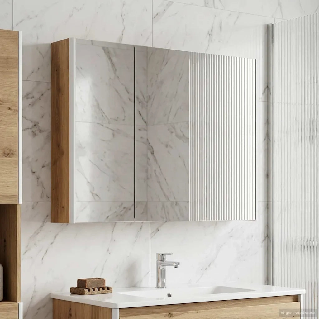 Mobiletto per specchio da bagno Rovere Artigianale
