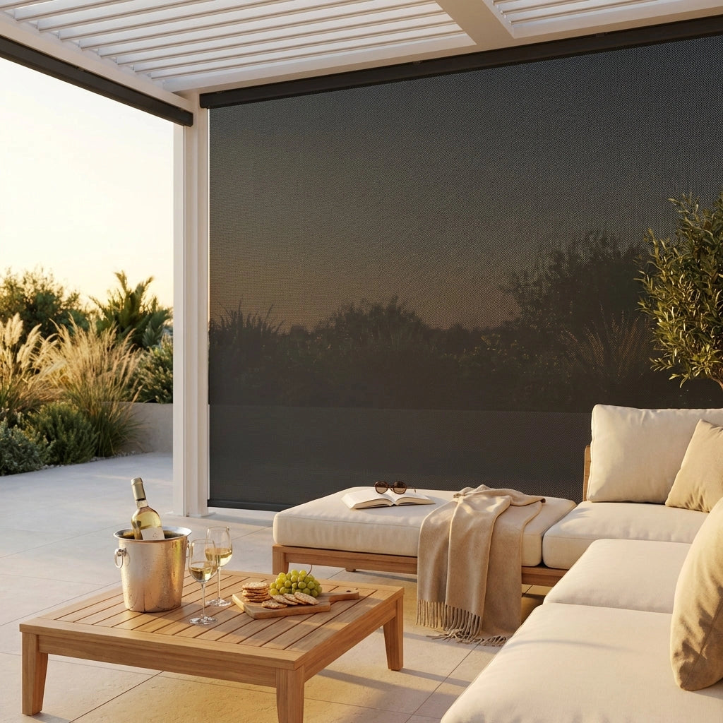 Parete laterale per pergola in alluminio textilene - TONY