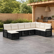 Set Divano da Giardino 8 pz Nero polyrattan 3434920