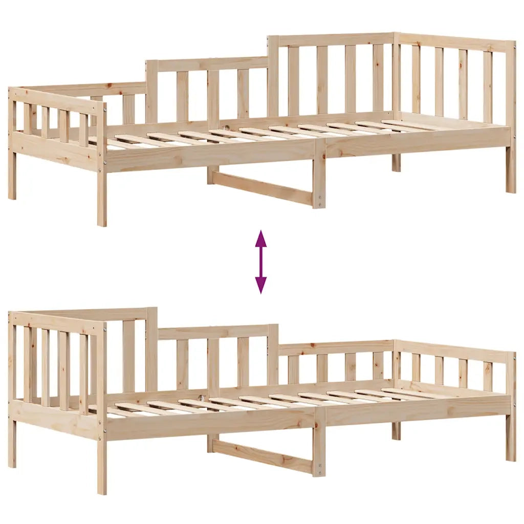 Dormeuse con Cassetti 80x200 cm in Legno Massello di Pino 3302098