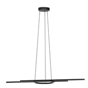 Lampadario A Sospensione Contemporaneo Zillerio-Z Acciaio Nero 2 Luci Led 8W