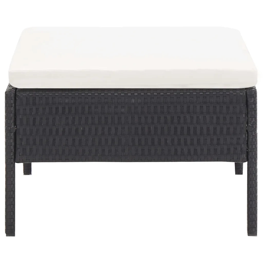 Set Divani da Giardino 5 pz con Cuscini in Polyrattan Nero cod mxl 35317