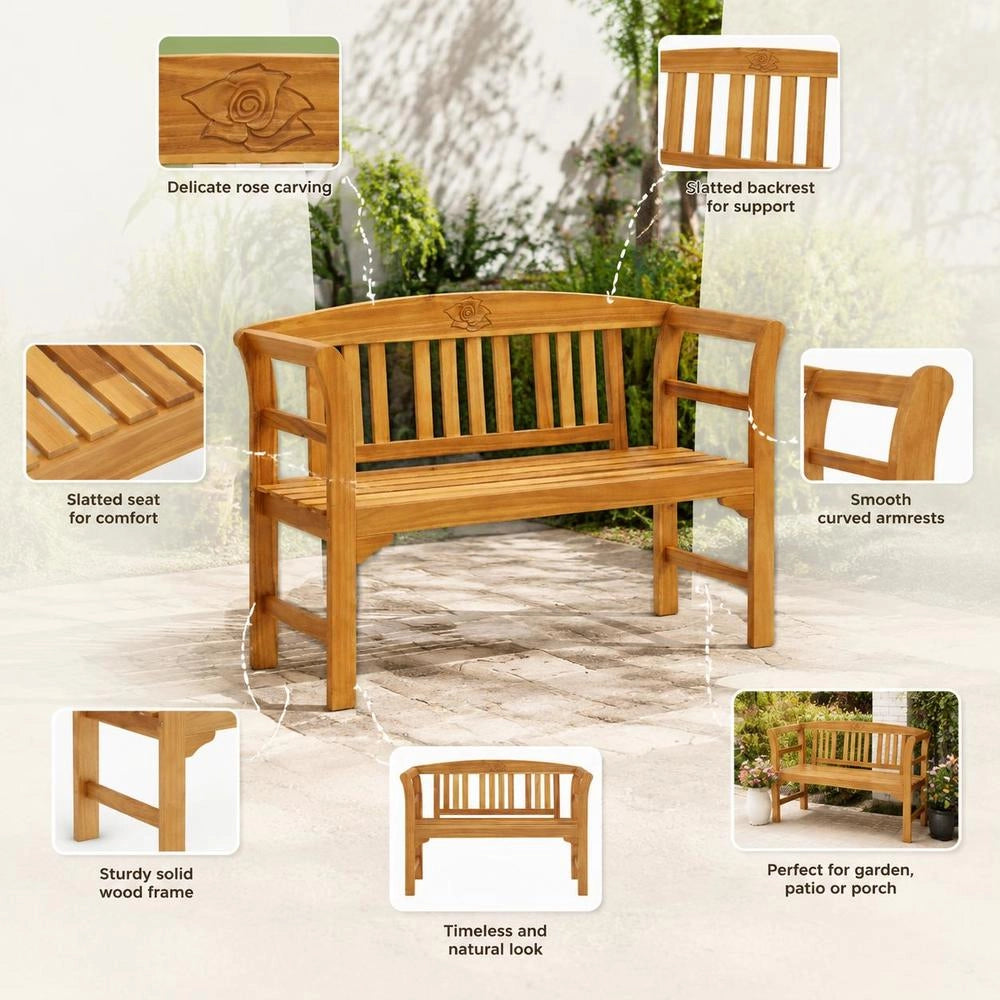 Garden Bench 114 Cm Solid Acacia Wood