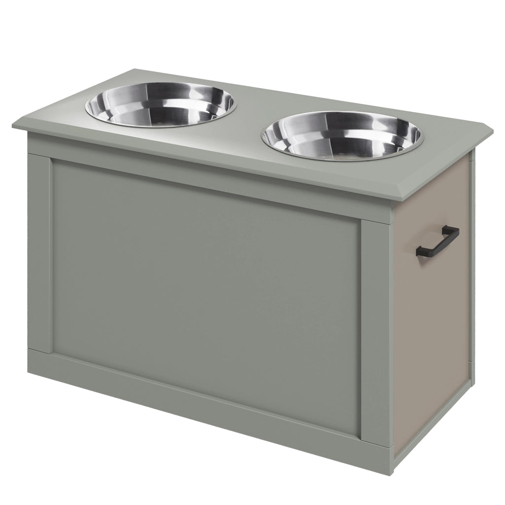 Portagamelle per Cani e Gatti ¨C Zephmum ¨C Legno Grigio 60x30x41 cm