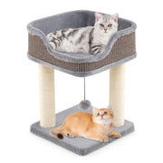 Tiragraffi compatto 3 in 1 38 x 38,5 x 51 cm seduta ergonomica design moderno in sisal grigio 20_0013100
