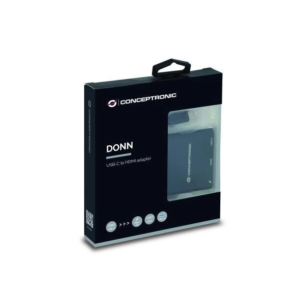 Docking Station Conceptronic DONN01B - replicatore di porte per laptop - Cablato USB 3.2 Gen 1 (3.1 Gen 1) Type-C - Nero