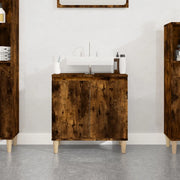 Mobile Lavabo-Armadietto da bagno Rovere Fumo 58x33x60 cm in Legno Multistrato 613414