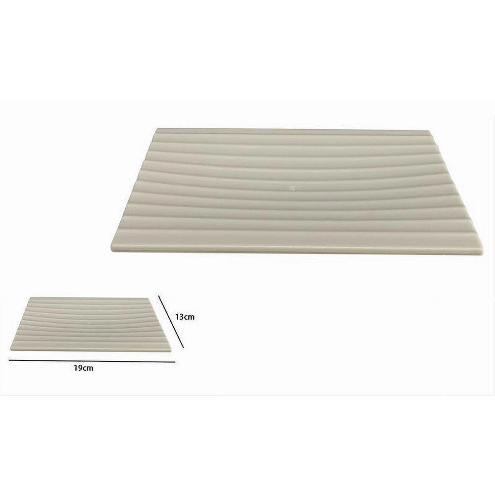 Trade Shop - Piatto Piattino Porta Sapone Saponetta Arredo Da Bagno Beige Decoro Plissè 59095 -