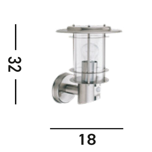 Applique Contemporanea Edgeware Acciaio Cromo 1 Luce E27