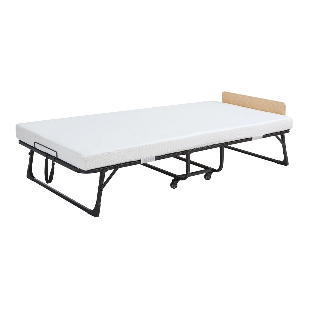 Letto Pieghevole Lustendi con Materasso in Schiuma Fredda 90x200 cm Brandina Singola con Rotelle [en.casa]