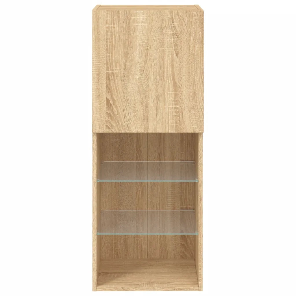 Mobile TV con Luci LED Rovere Sonoma 40,5x30x102 cm 837059