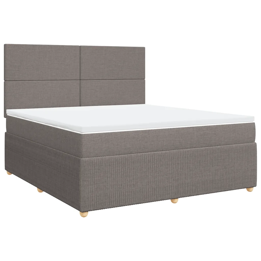 Giroletto a Molle con Materasso Tortora 180x200 cm in Tessuto