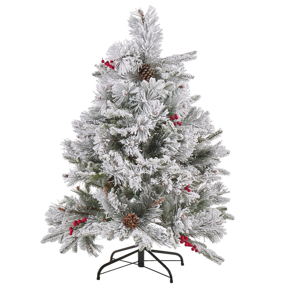 Albero di Natale artificiale verde 120 cm cosparso di neve finta